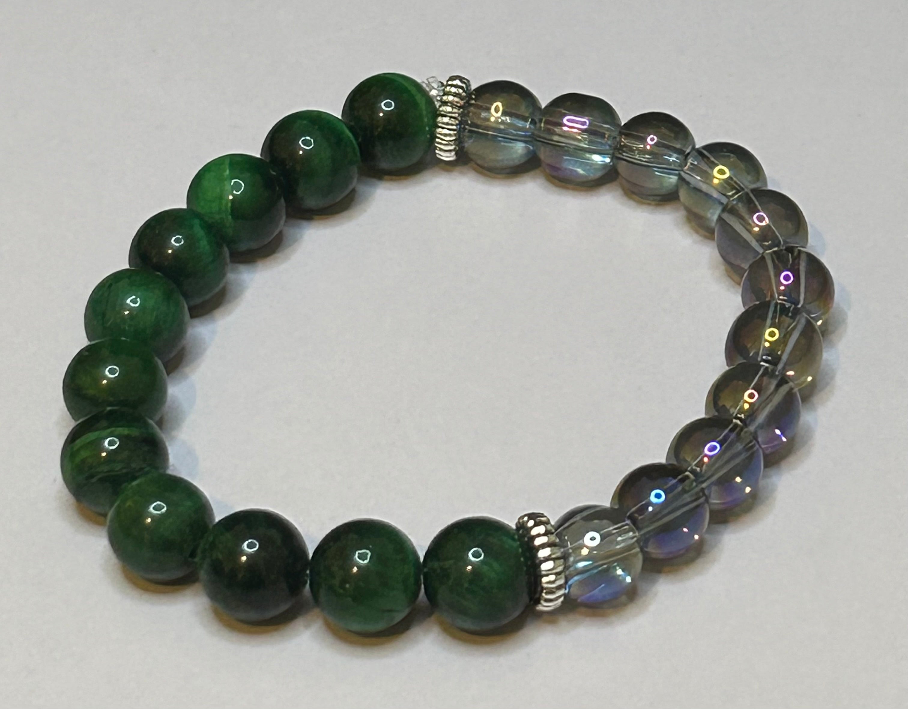 bracelet melange pierres naturelles et verre 2