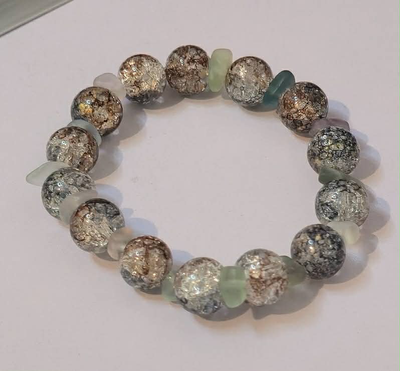 bracelet melange pierres naturelles et perle en verre 3